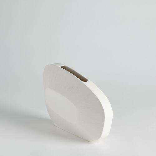Offset Scratch Vase-Matte White