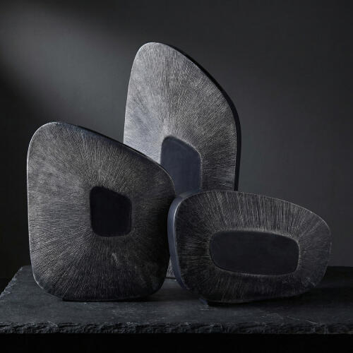 Offset Square Scratch Vase-Ink-Tall