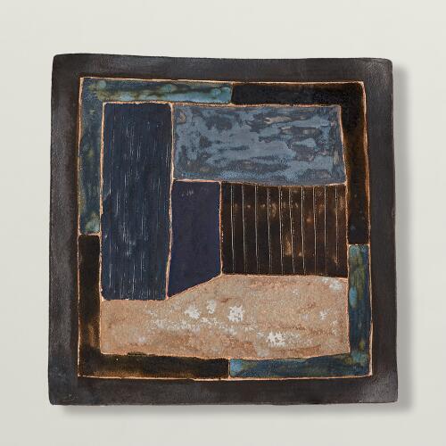 Indigo Abstract Platter-C