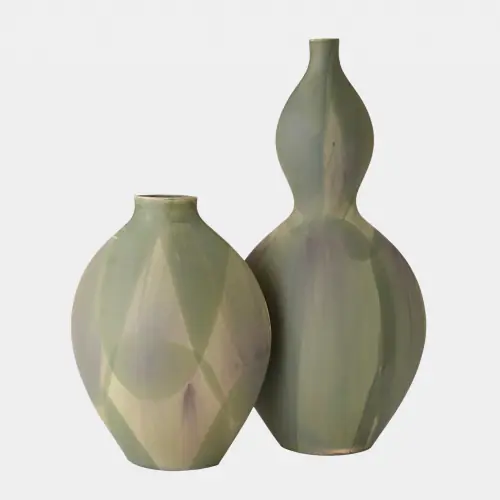 Helios Vase-Washed Green-Lg