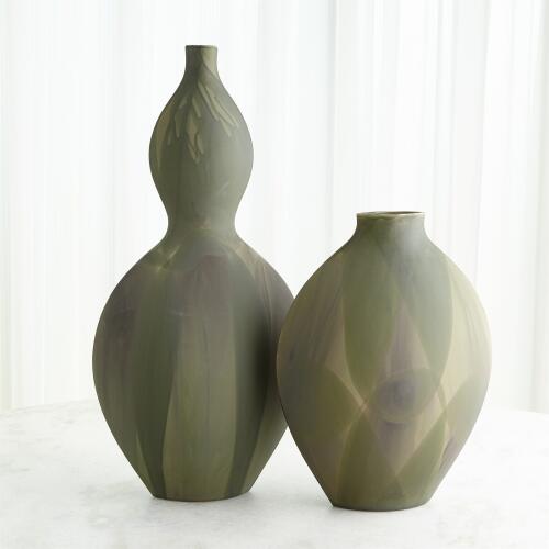 Helios Vase-Washed Green-Sm