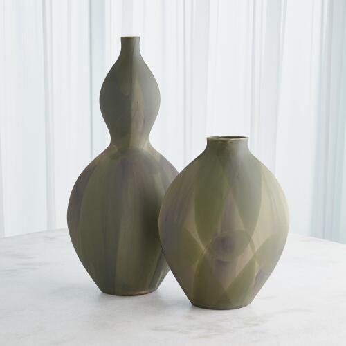 Helios Vase-Washed Green-Sm