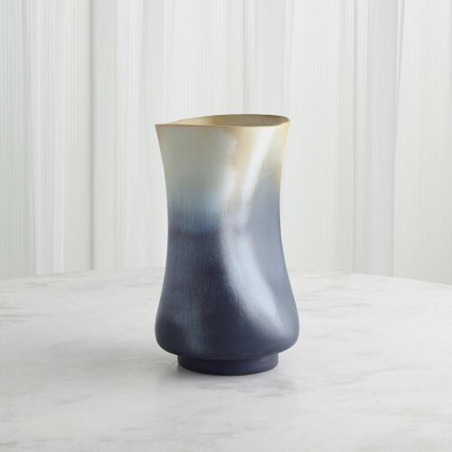 Indent Vase-Grey/Yellow