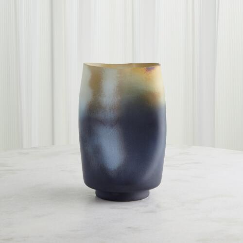 Indent Vase-Grey/Yellow