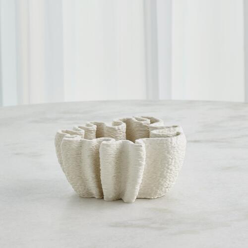 Ripple Printed Vase-Matte White-Tall