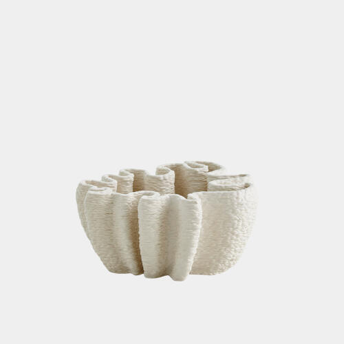 Kumiko Ripple Printed Bowl-Matte White