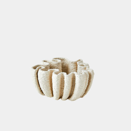 Kumiko Ripple Printed Bowl-Matte White