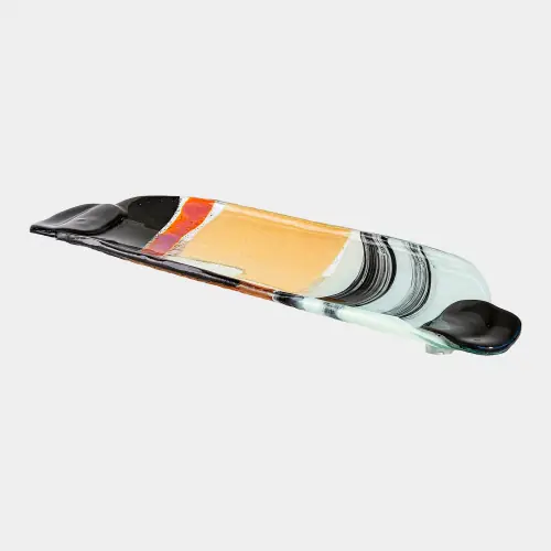 cashmere stripe glass platter