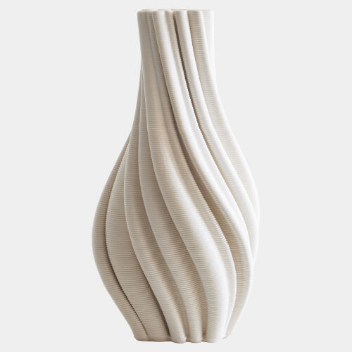 Odally Printed Vase-Matte White
