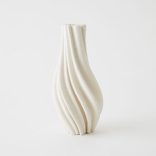 Twist Printed Vase-Matte White