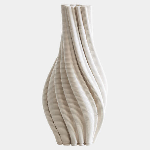 Odally Printed Vase-Matte White