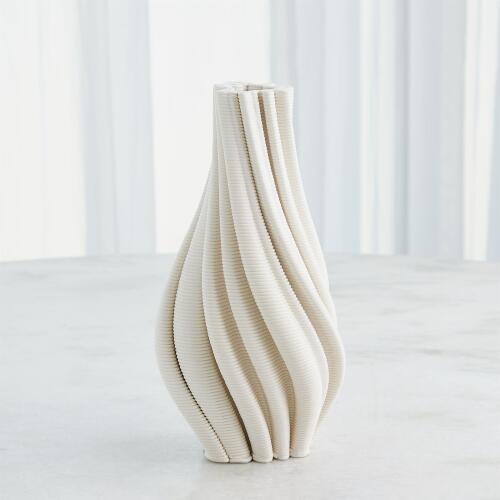 Twist Printed Vase-Matte White