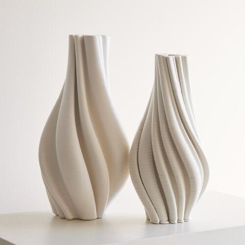 Odally Printed Vase-Matte White