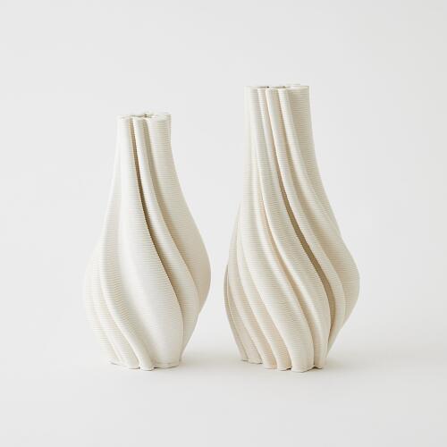Odally Printed Vase-Matte White