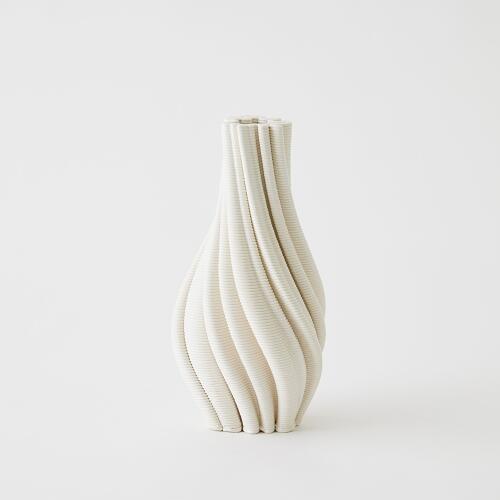 Twist Printed Vase-Matte White