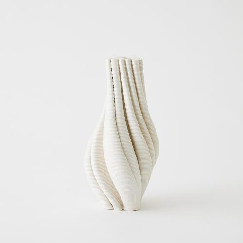 Twist Printed Vase-Matte White
