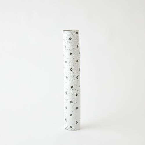 Spotted Tube Vase-White w/Black Spots