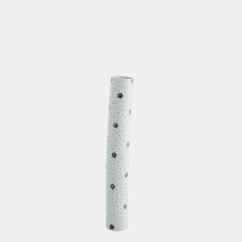 Spotted Tube Vase-White w/Black Spots