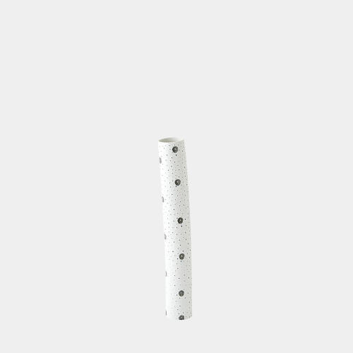 Spotted Tube Vase-White w/Black Spots
