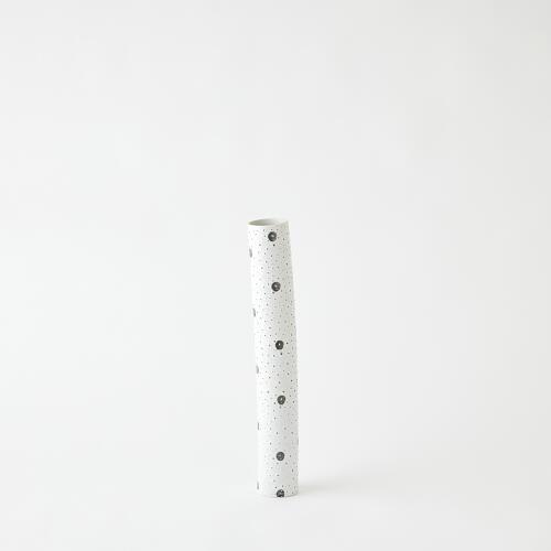 Spotted Tube Vase-White w/Black Spots