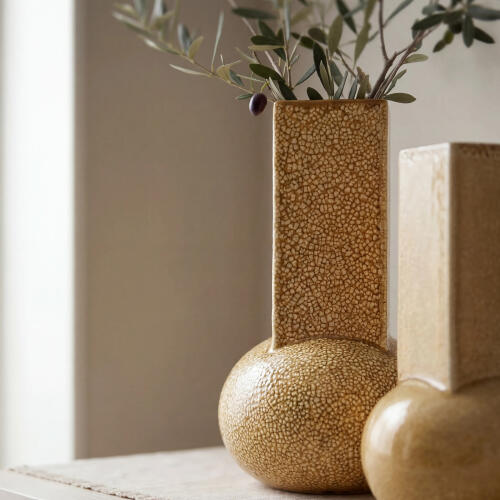 Crocus Vase-Reactive Mustard
