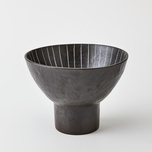 Cinder Footed Bowl-Striped