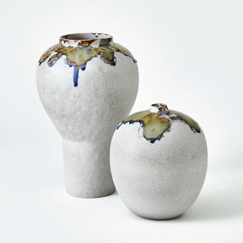 Volcan Vase-Gray/Reactive Green