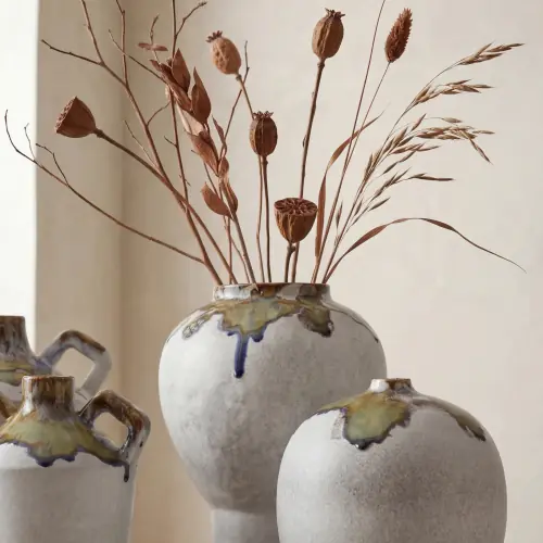 Volcan Vase-Gray/Reactive Green