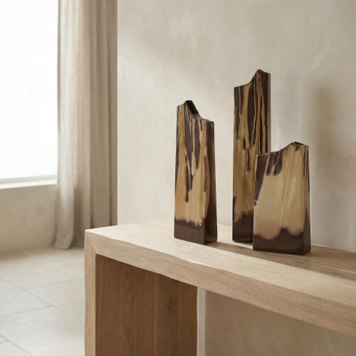 Caspian Column Splash Vase-Umber-Sm