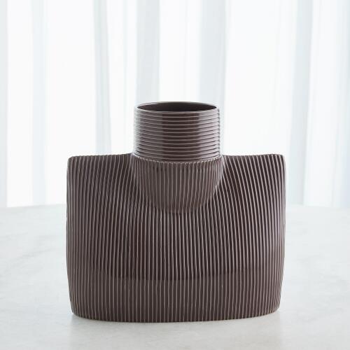 Ribbed Collar Vase-Plum
