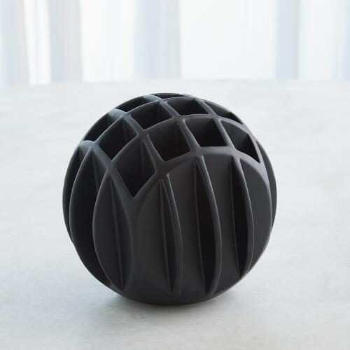 Bud Ball Vase-Matte Black