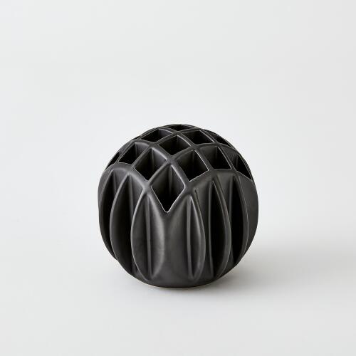 Bud Ball Vase-Matte Black