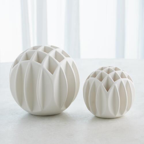 Bud Ball Vase-Matte White