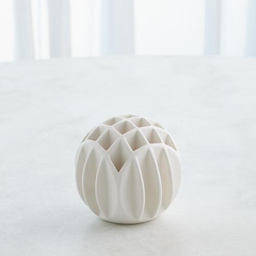 Bud Ball Vase-Matte White