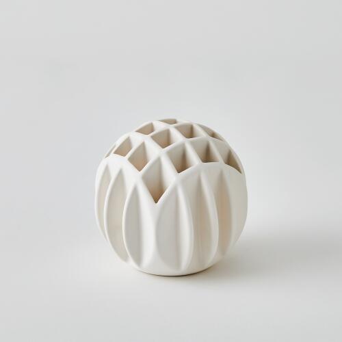 Bud Ball Vase-Matte White
