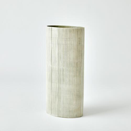 Cross Hatch Vase-Celery
