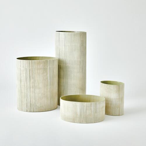 Cross Hatch Vase-Celery