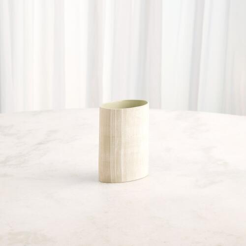 Cross Hatch Vase-Celery