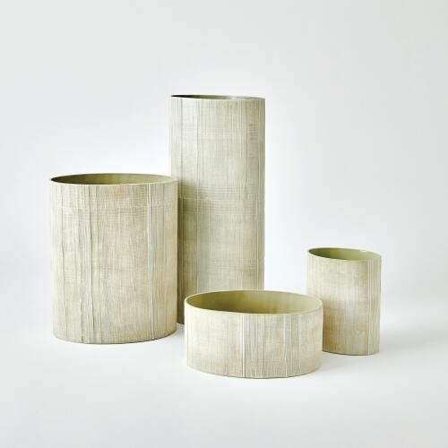 Cross Hatch Vase-Celery-Sm
