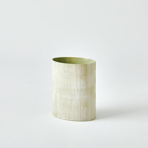 Cross Hatch Vase-Celery
