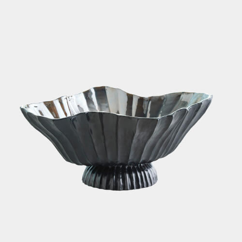Folha Footed Bowl-Black/Metallic