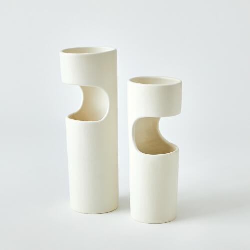 Cut Away Vase-Matte White