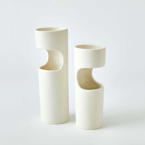 Cut Away Vase-Matte White