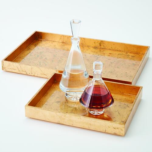 Luxe Gold Leaf Rectangle Tray
