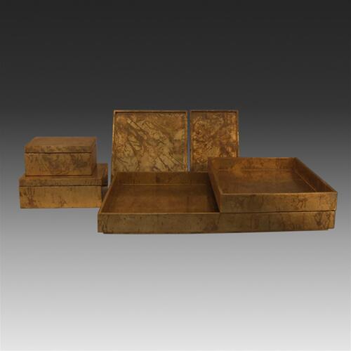 Luxe Gold Leaf Rectangle Tray