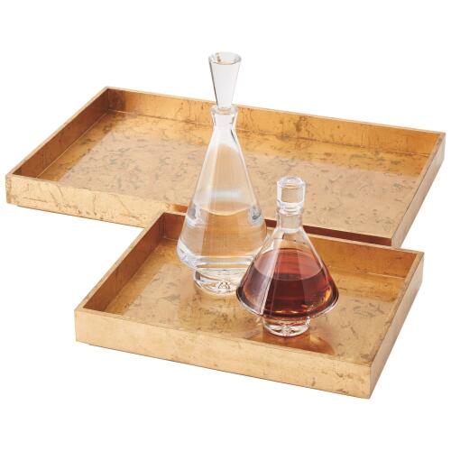 Luxe Gold Leaf Rectangle Tray