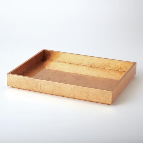 Luxe Gold Leaf Rectangle Tray