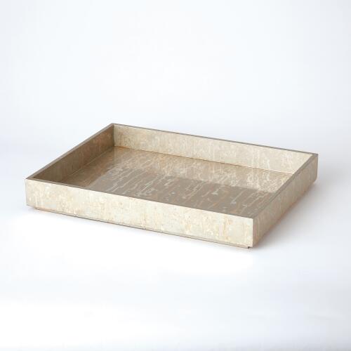 Champagne Silver Leaf Rectangle Tray