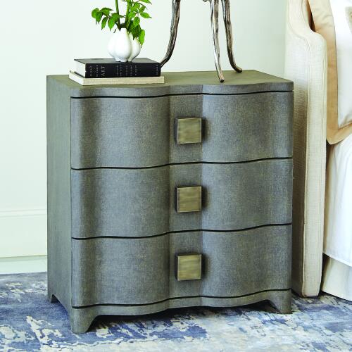 Toile Linen Bedside Chest-Grey