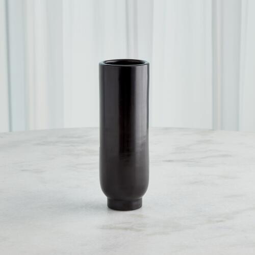 Hombra Vase-Black w/Natural Design